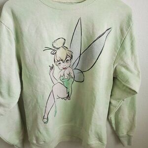 Disney Tinkerbell "I'm So Fly" Womens Oversized Small Sweater Crewneck Green